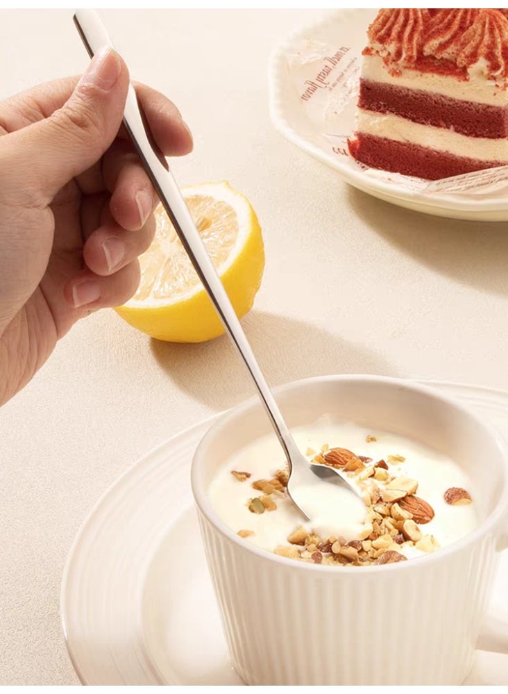 1pc 25cm مقبض طويل مربع رأس تحريك ملعقة المطبخ المنزلي الفولاذ المقاوم للصدأ ملعقة قهوة ملعقة الحلوى ملعقة اكسسوارات المطبخ - Image 1